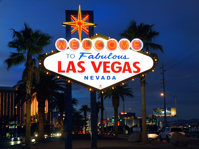 Placa Welcome to Fabulous Las Vegas na entrada de Las Vegas