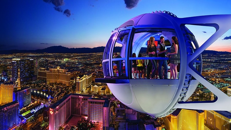 Vista da roda-gigante High Roller em Las Vegas