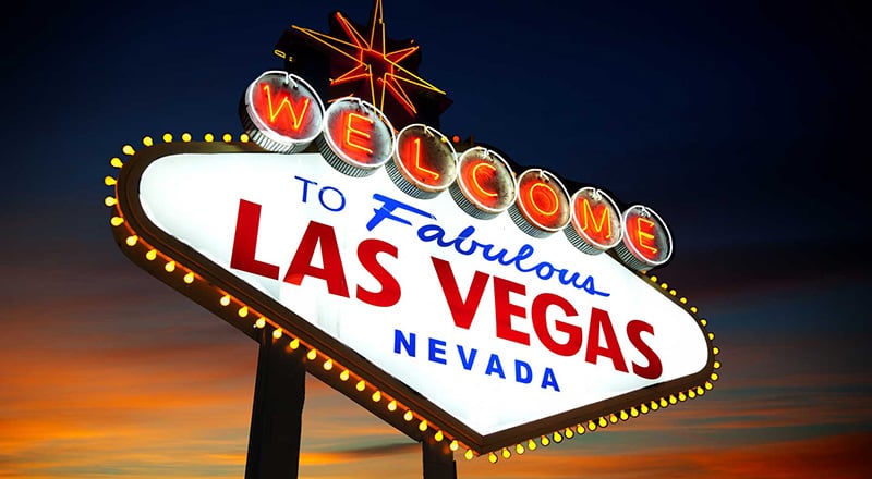 Letreiro de boas vindas a cidade de Las Vegas