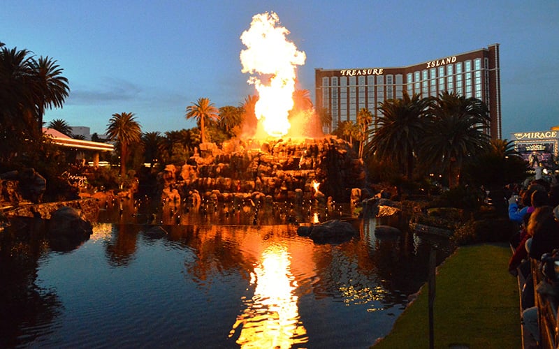 Show do vulcão Mirage em Las Vegas