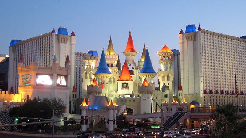 Castelos medievais do hotel Excalibur em Las Vegas