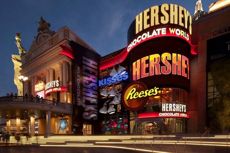 Fachada do Mundo do Chocolate Hershey's em Las Vegas