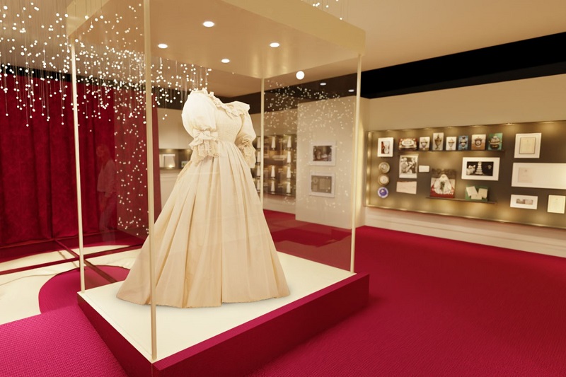 Vestido da Princesa Diana exposto na exibição em Las Vegas