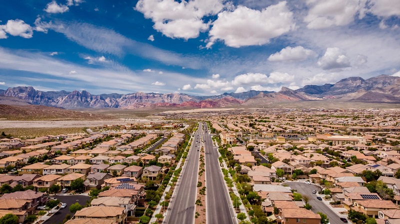 Vista completa do bairro Summerlin em Las Vegas