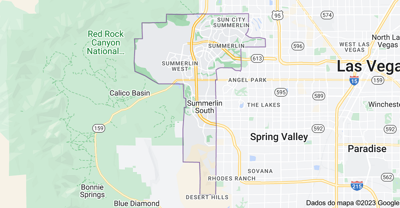 Mapa do bairro Summerlin em Las Vegas