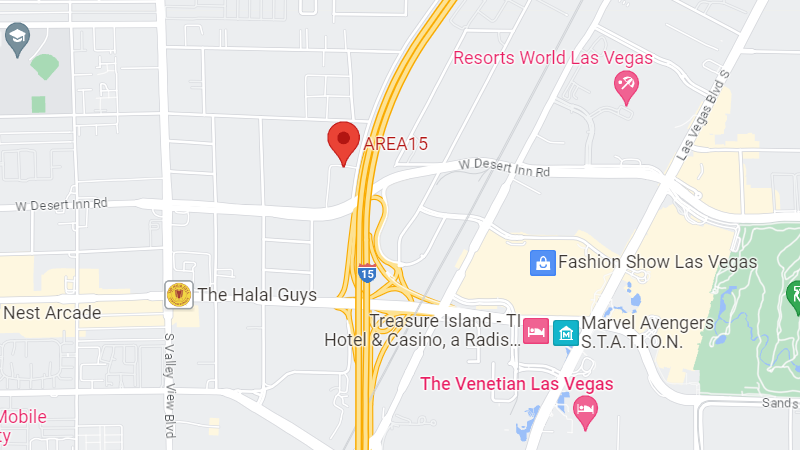 Mapa do centro de entretenimento Area 15 em Las Vegas