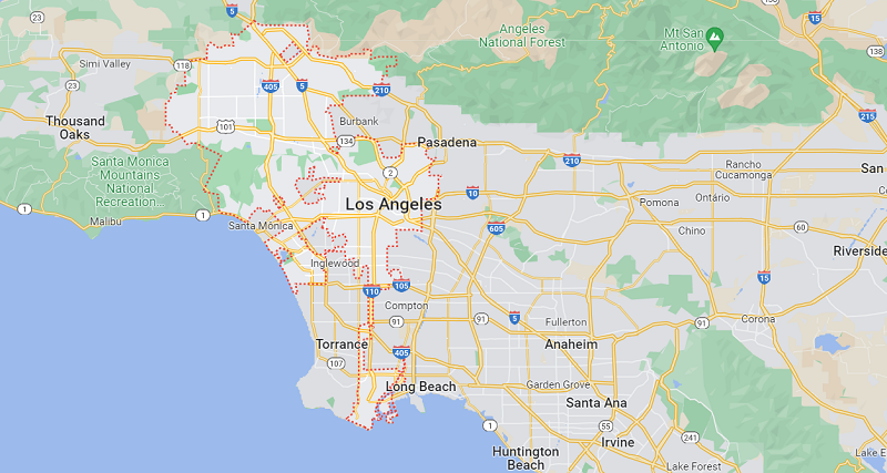 Mapa de Los Angeles 