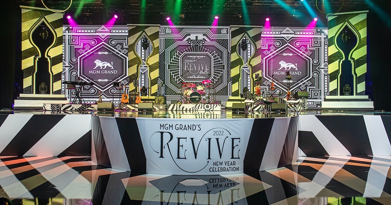Celebração de Réveillon no hotel MGM Grand em Las Vegas