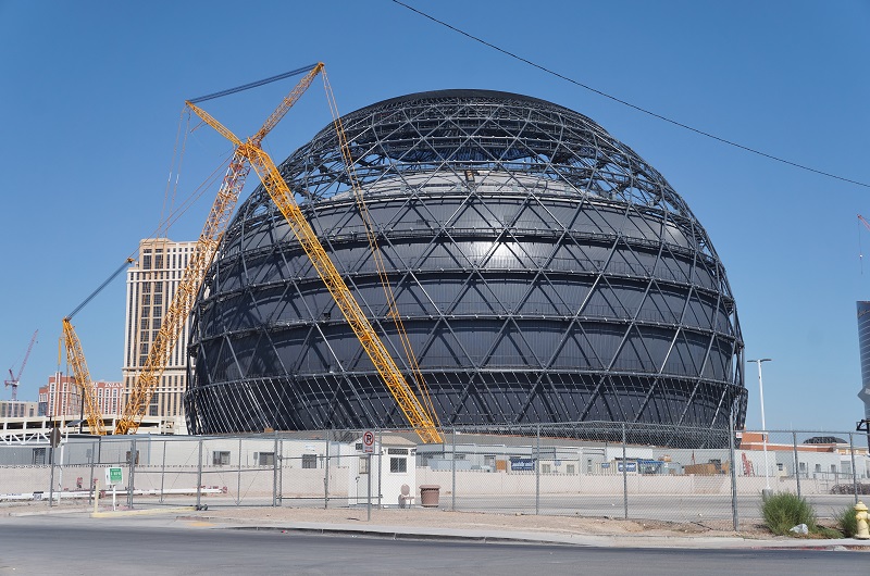 Construção da MSG Sphere em Las Vegas