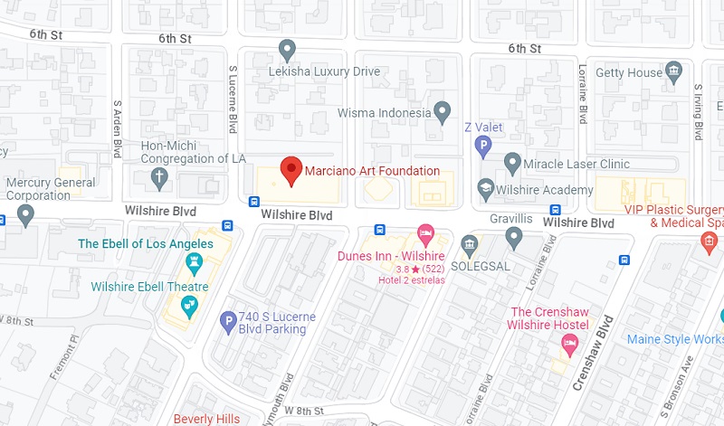 Mapa do Museu Marciano Art Foundation em Los Angeles