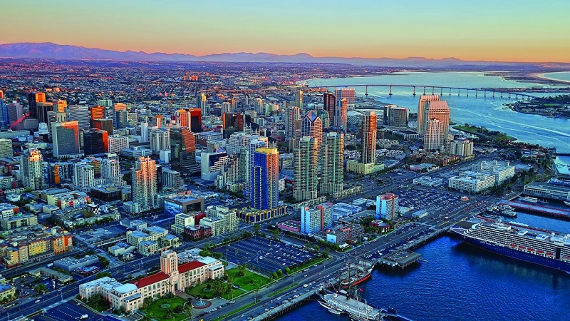 Vista ampla de San Diego